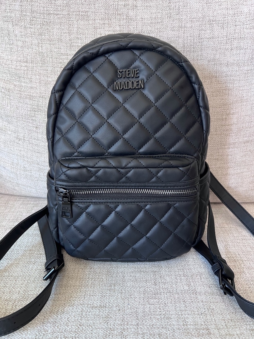 Steve Madden Mia Quilted Black Backpack